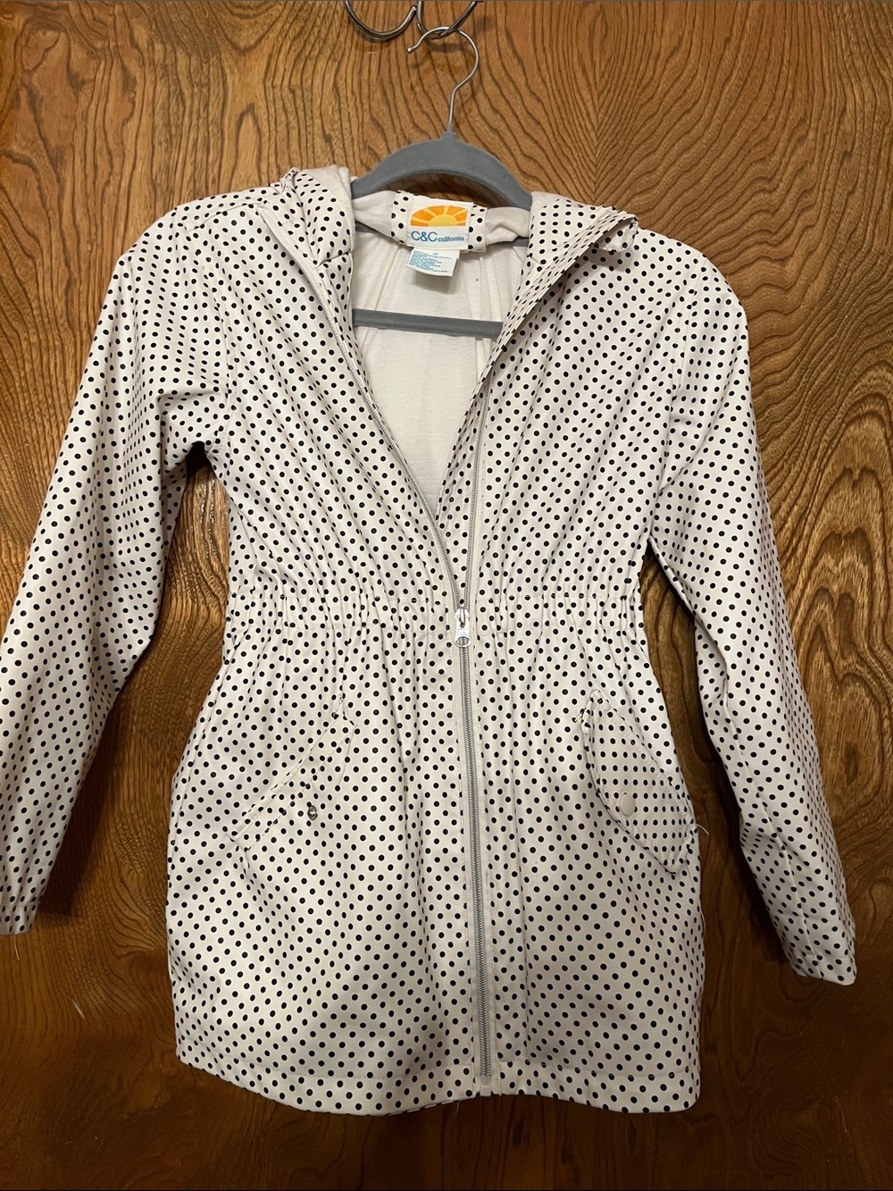 Girls 10 C&C California Cream Jacket with Black Polka Dots